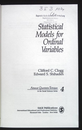 Statistical models for ordinal - for,