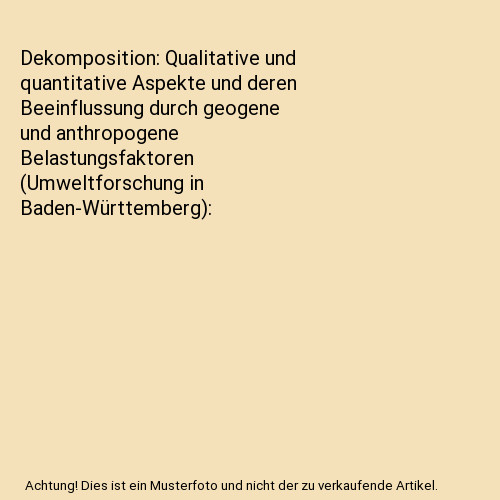 Dekomposition qualitative und - qualitative,