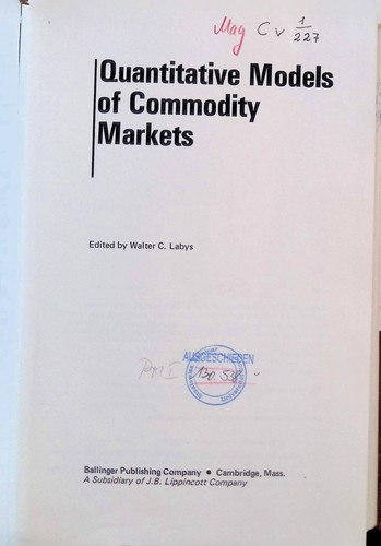 Quantitative models - models, of