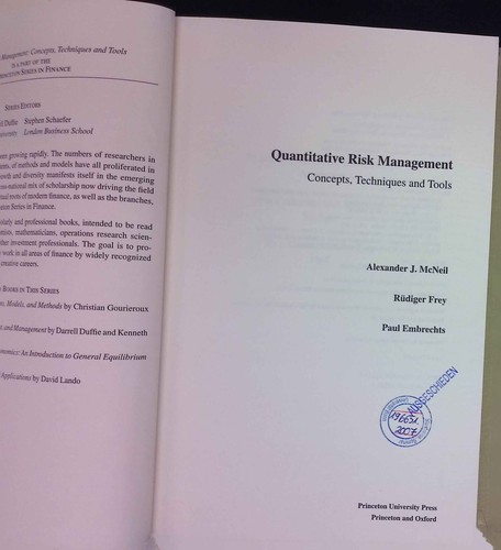 Quantitative risk management - risk,