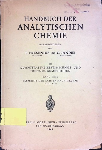 Handbuch der analytischen